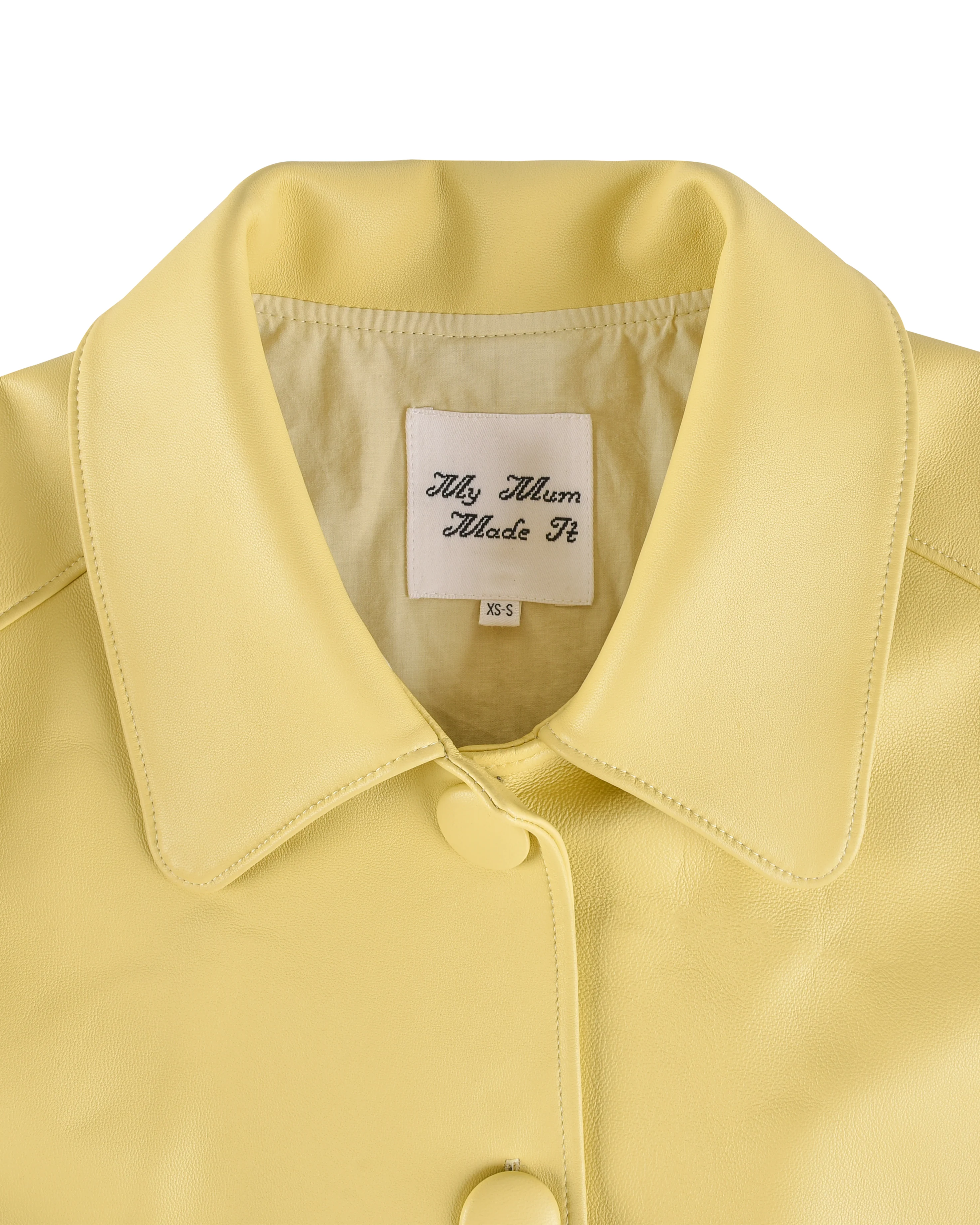 Buttoned Leather Jacket - Marigold - Image 6