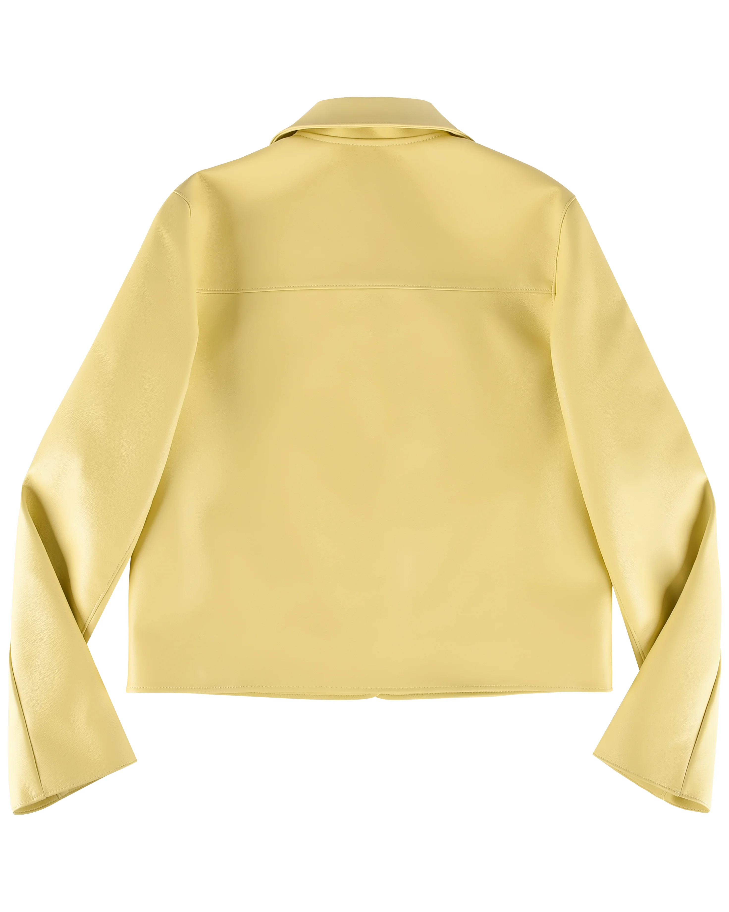 Buttoned Leather Jacket - Marigold - Image 7
