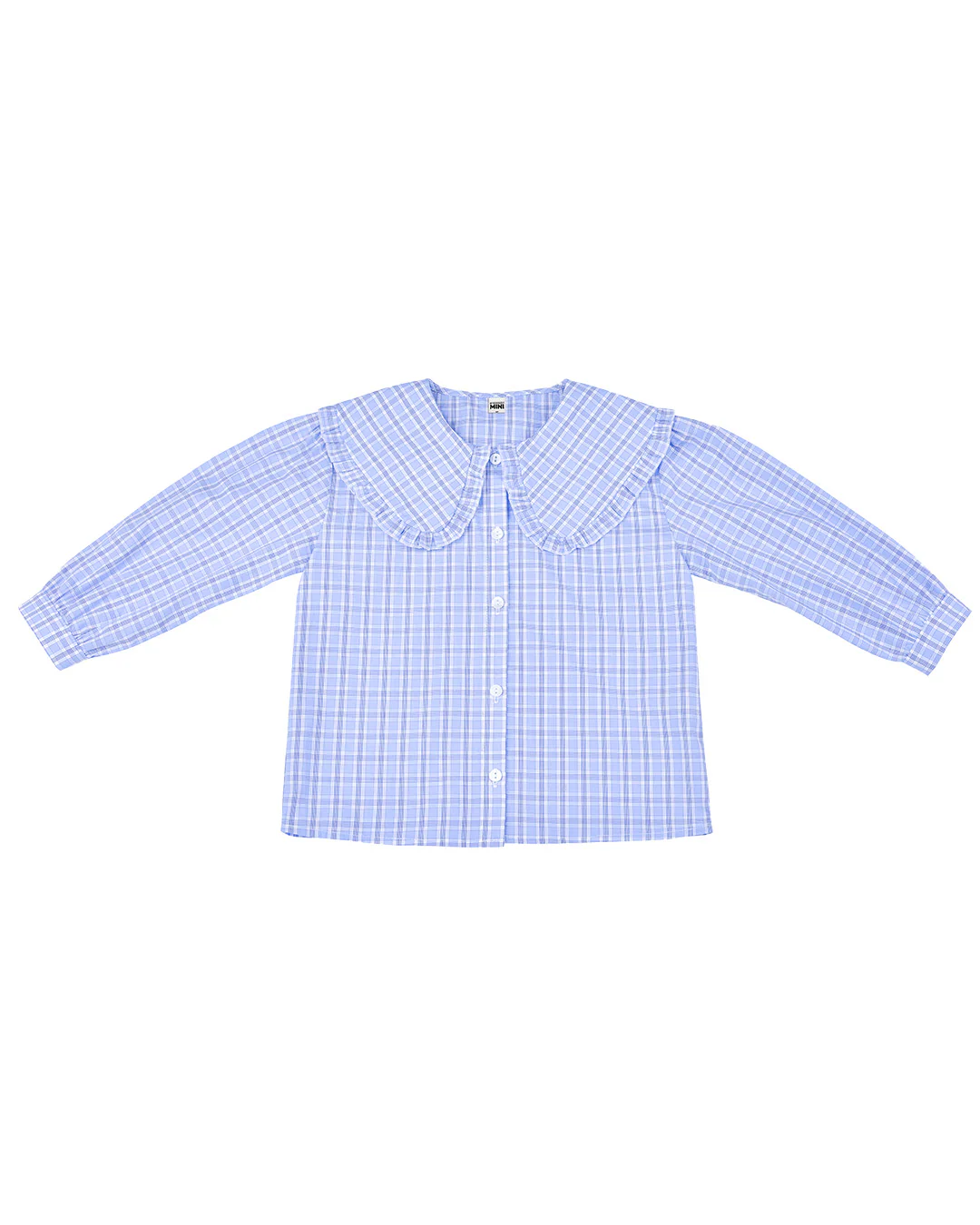 Collar Blouse - Sky Blue Check (Mini)