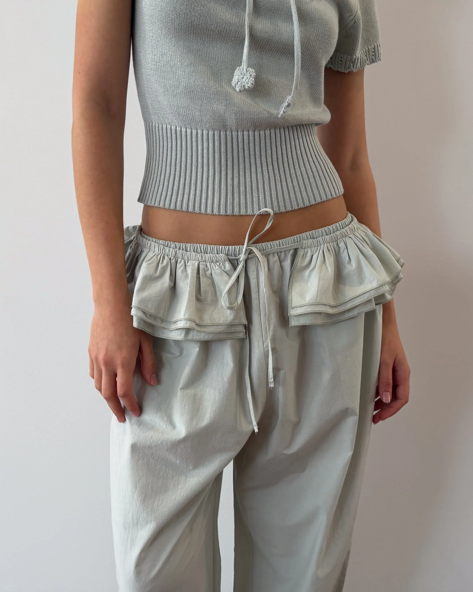 Detachable Ruffle Belt Pant - Mint - Image 4