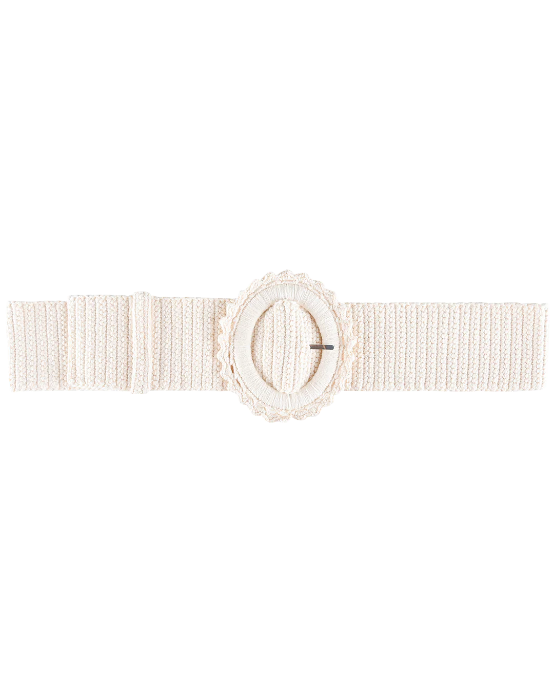 Hand Crochet Buckle Belt - Porcelain