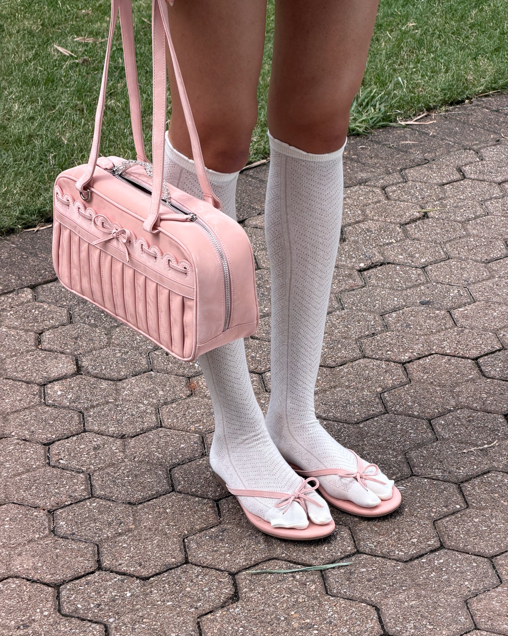 Knit Lace Knee Tabi Socks - Image 5