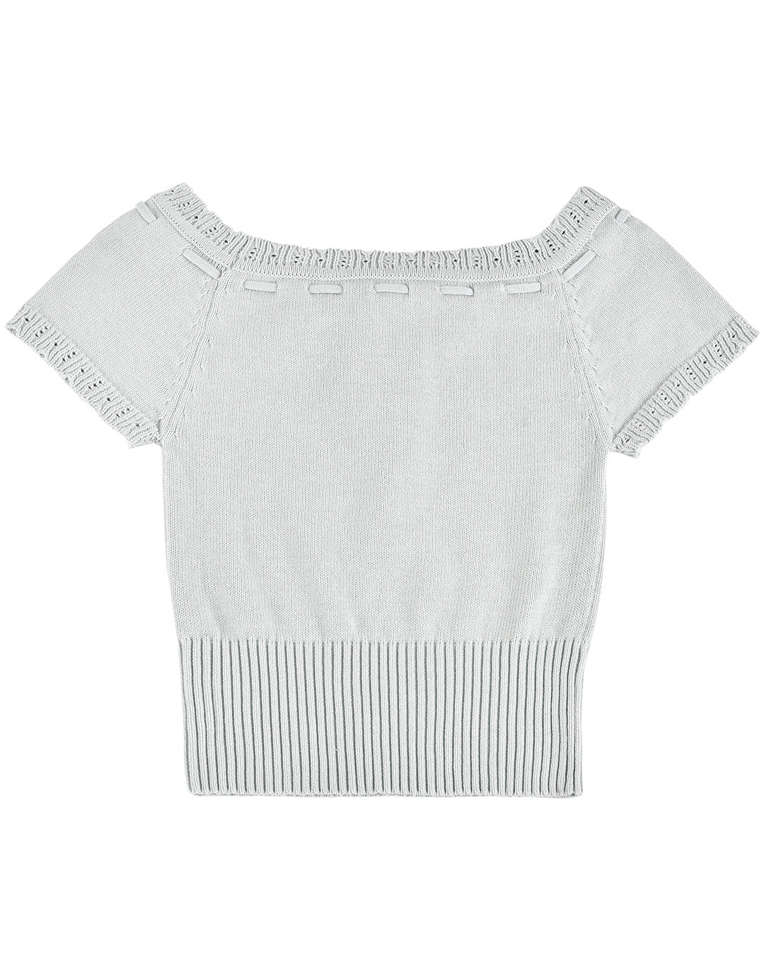 Laceweave Off-shoulder Top - Mint - Image 10