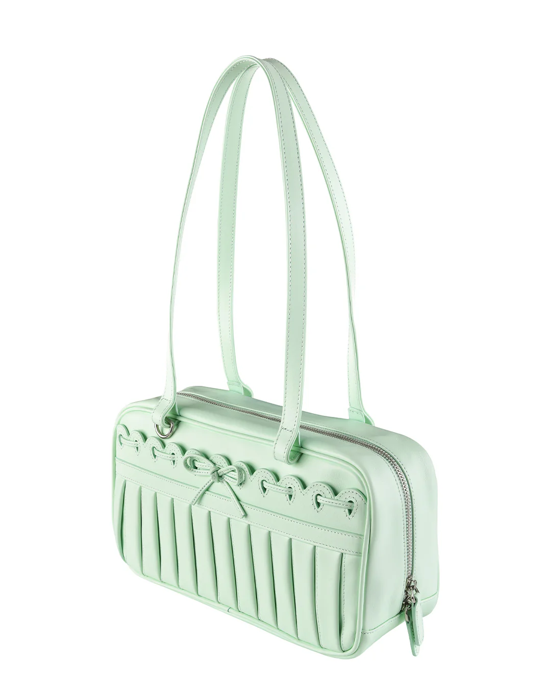 Ribbon Stitch Shoulder Bag - Mint - Image 7