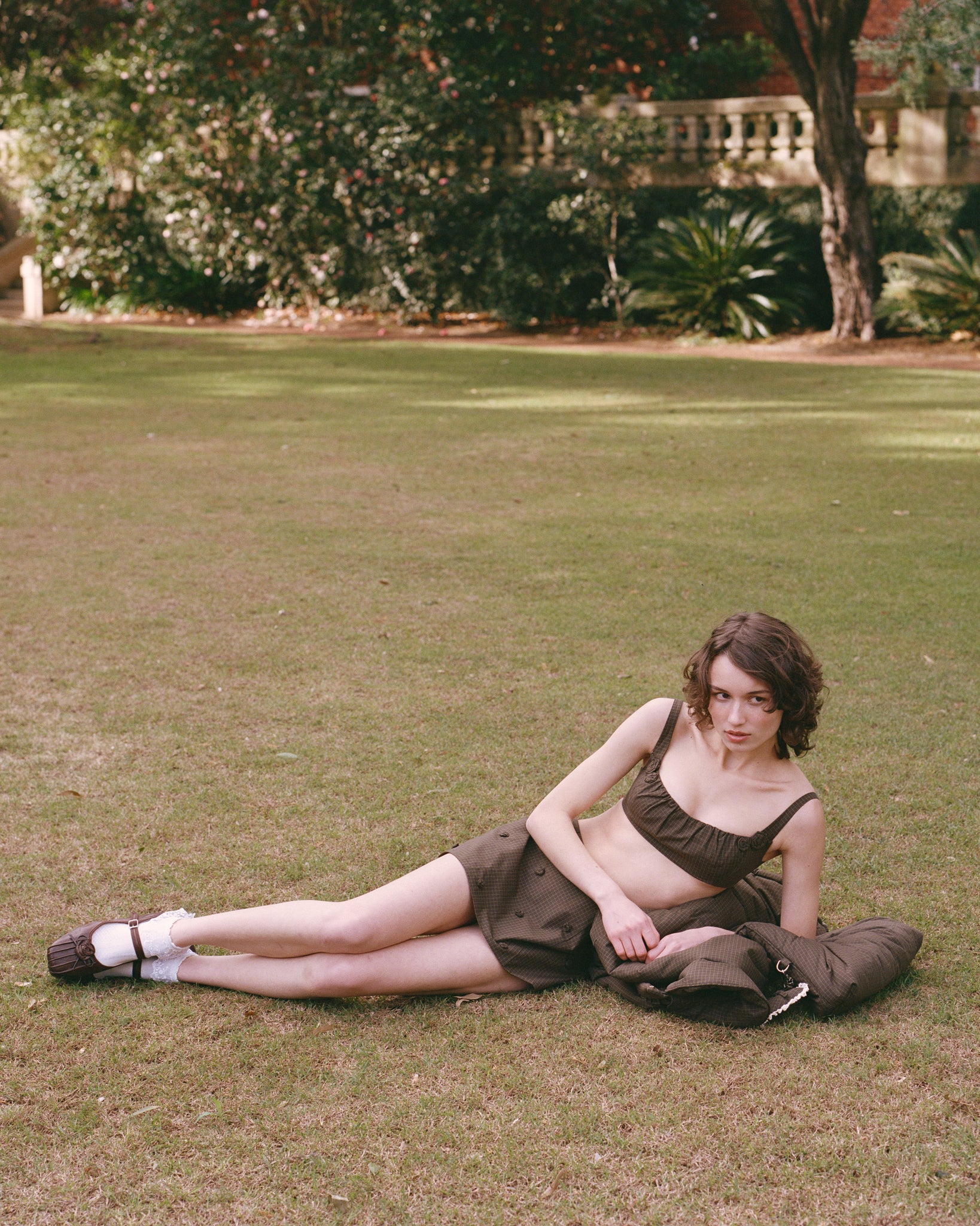 Rosette Mini Skirt - Ivy Check - Image 3