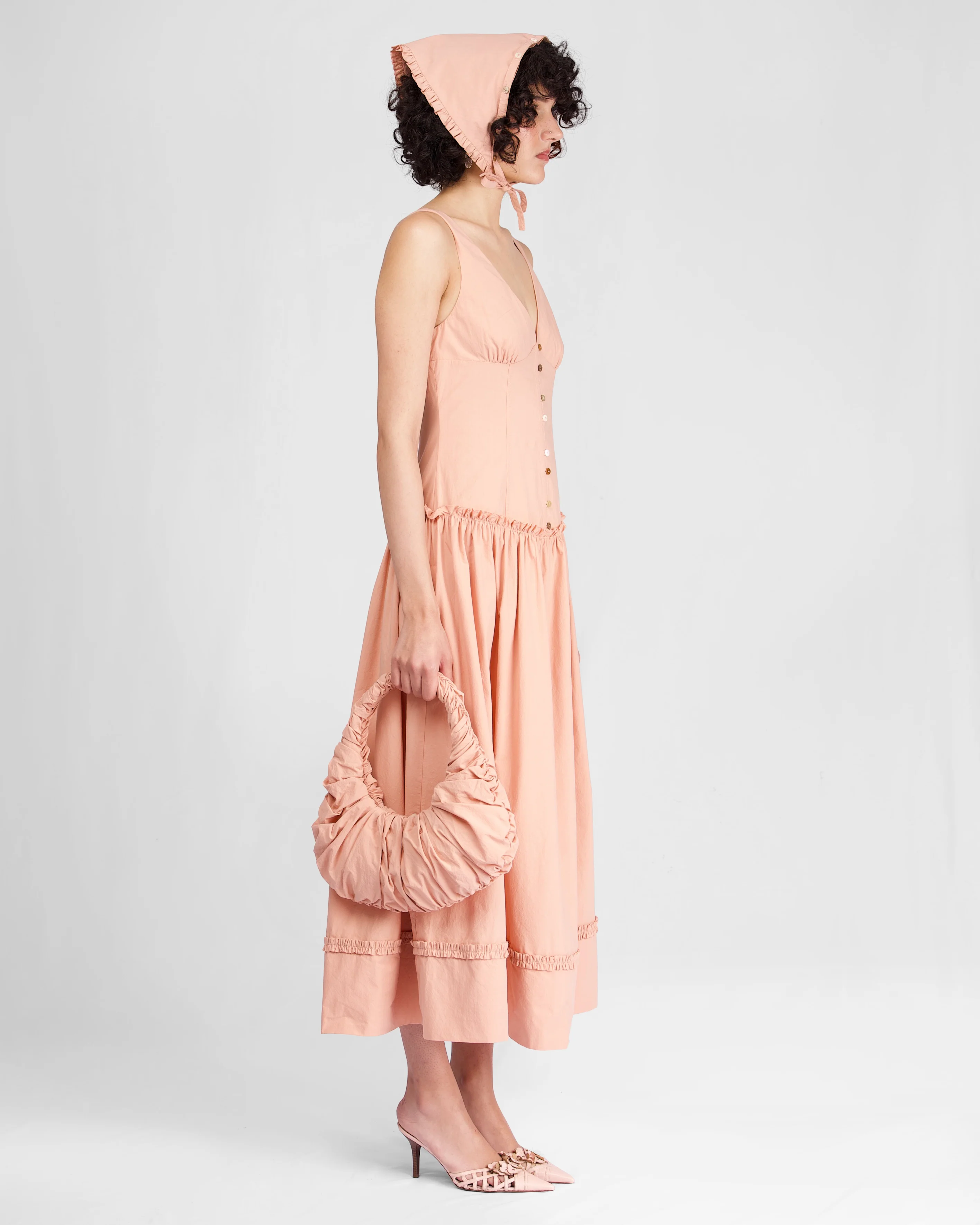 Ruche Shoulder Bag - Peach - Image 3