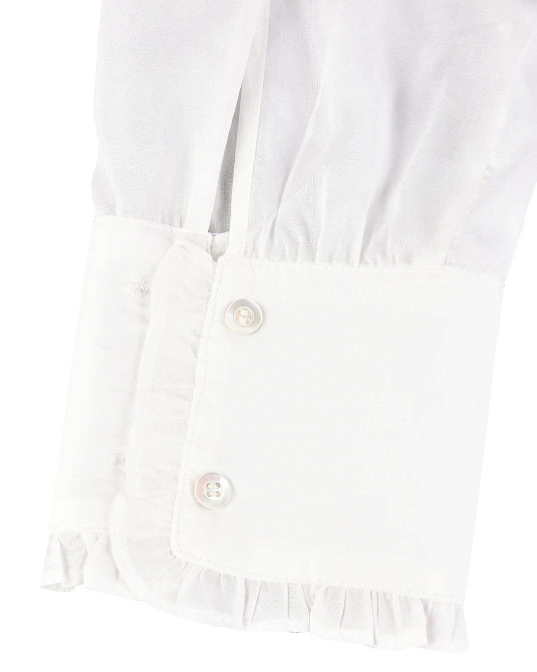 Ruffle Placket Mini Dress - White - Image 8