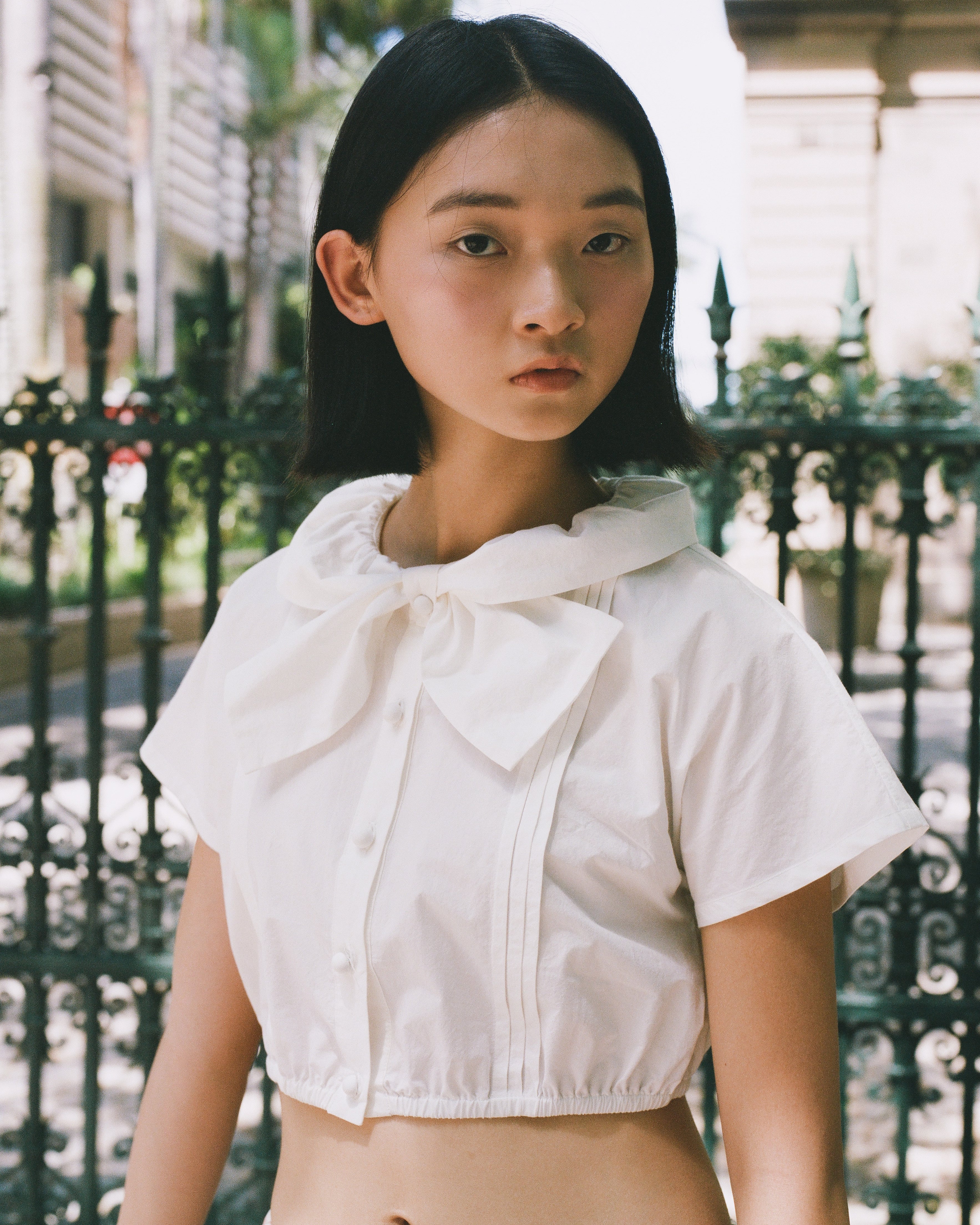 Sail Collar Top - White - Image 7
