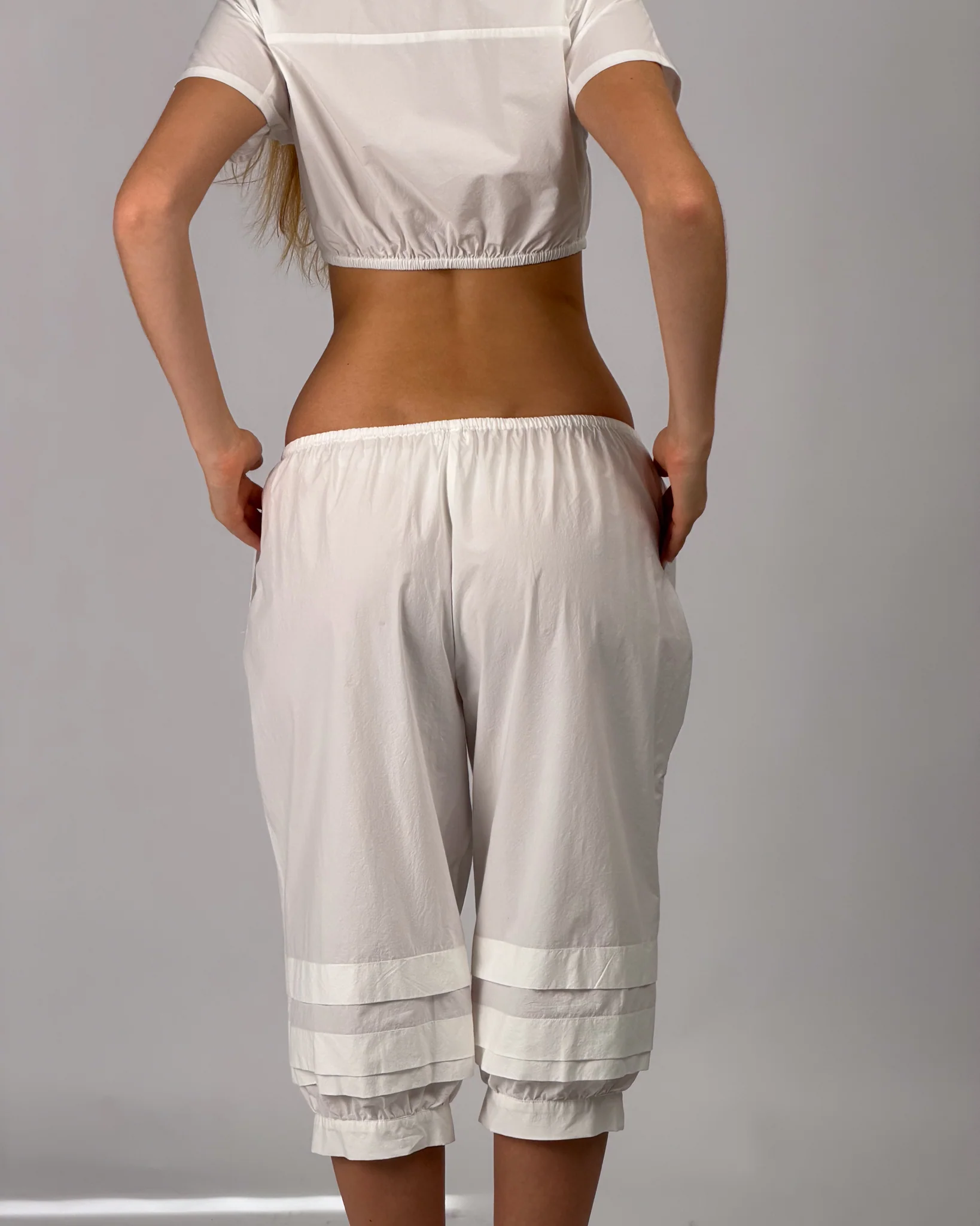 Sail Pleat Pants - White - Image 7