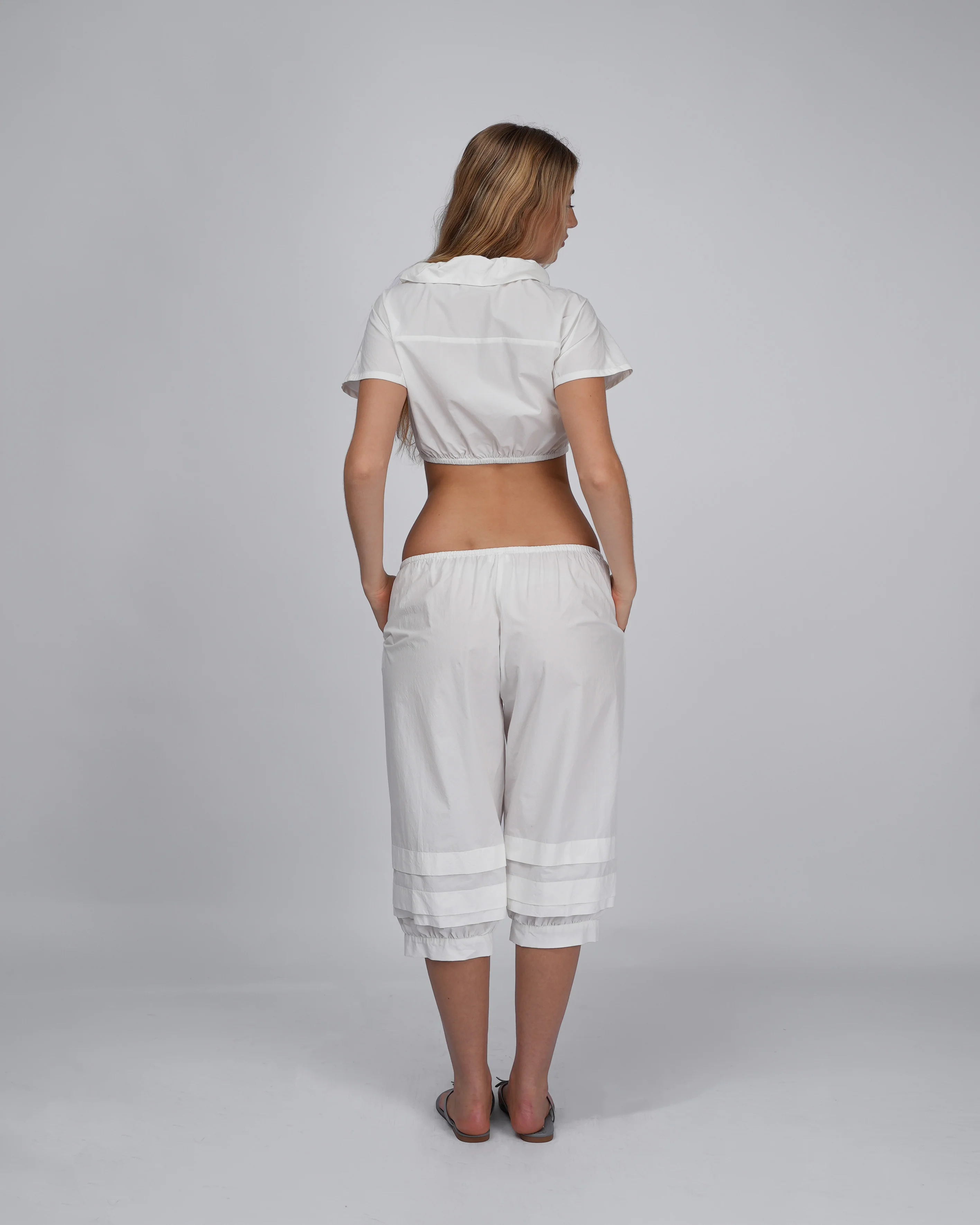 Sail Pleat Pants - White - Image 8