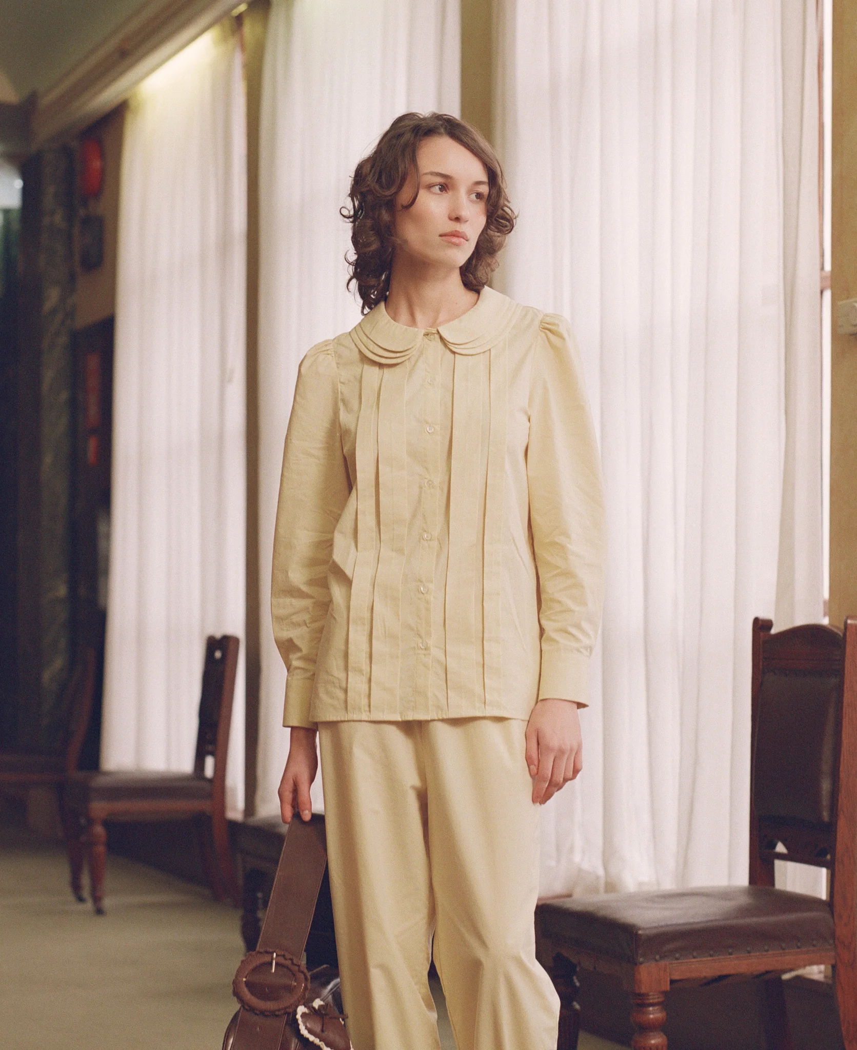 Tiered Collar School Shirt - Butternut - Image 2
